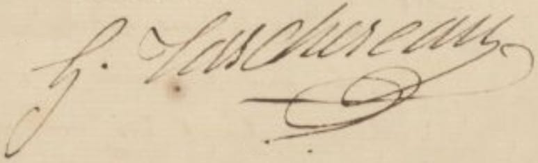 Signature de Gabriel-Elzéar Taschereau, 26 janvier 1779
