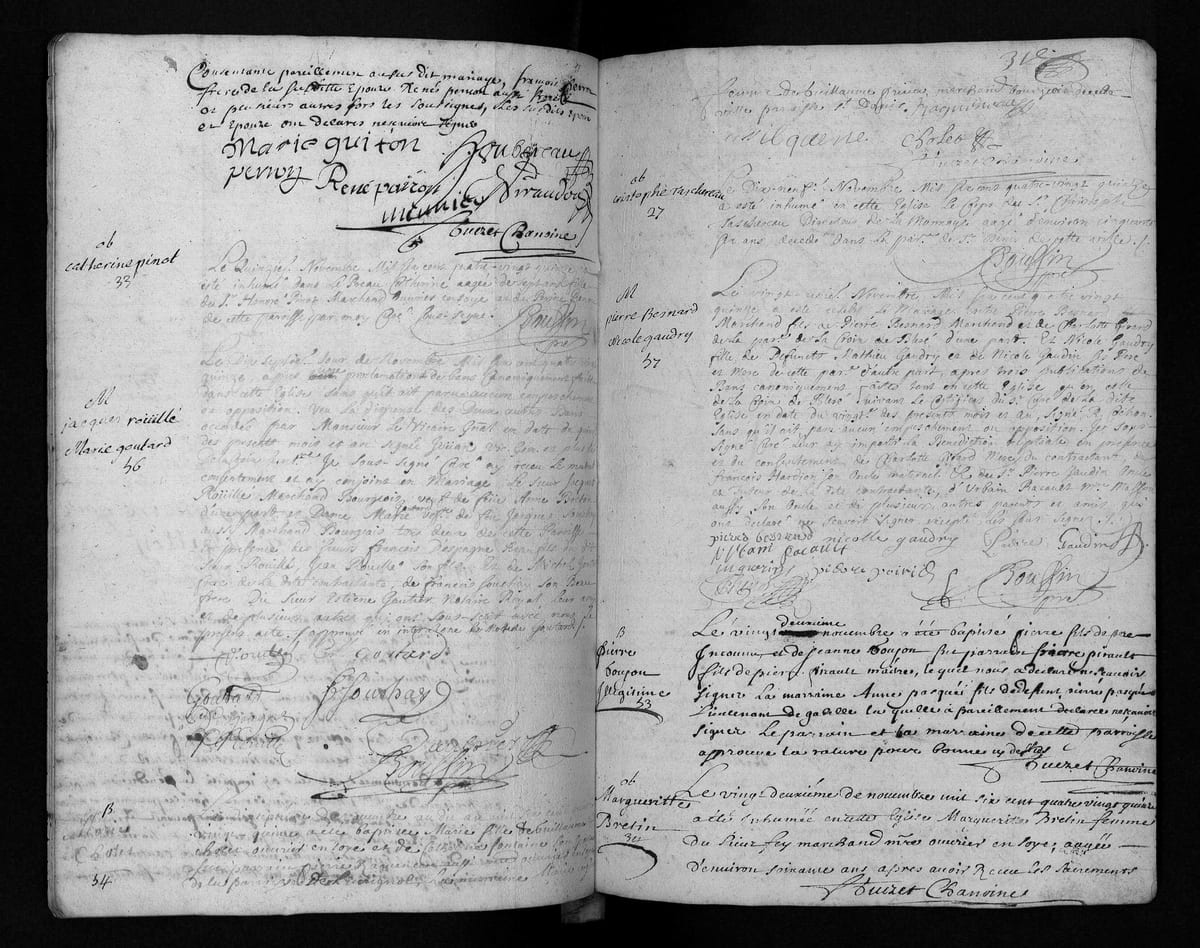 Acte de sépulture de Christophe Taschereau, Tours, paroisse Saint-Pierre-le-Puellier, 19 novembre 1695