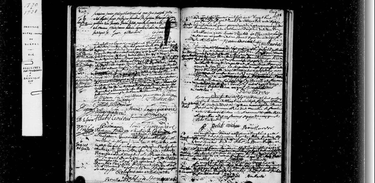 Acte de mariage de Thomas-Jacques Taschereau et de Marie-Claire Fleury de la Gorgendière, Notre-Dame de Québec, 17 janvier 1728