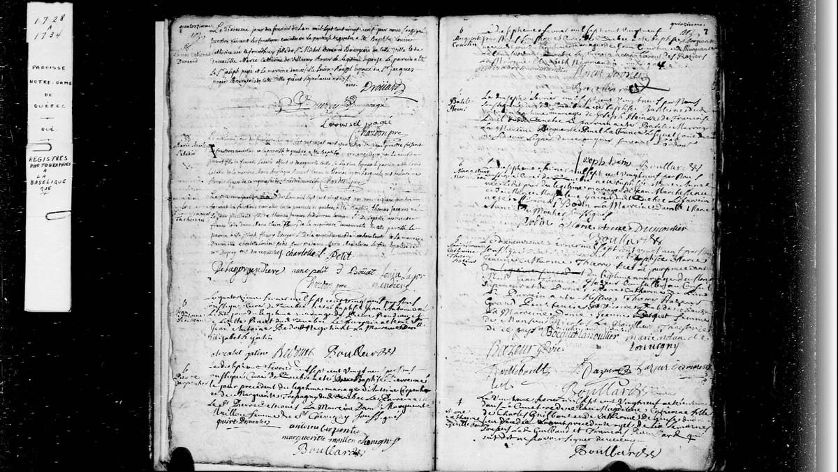 Acte de baptême de Thomas-Jacques Taschereau fils, Notre-Dame de Québec, 11 février 1729