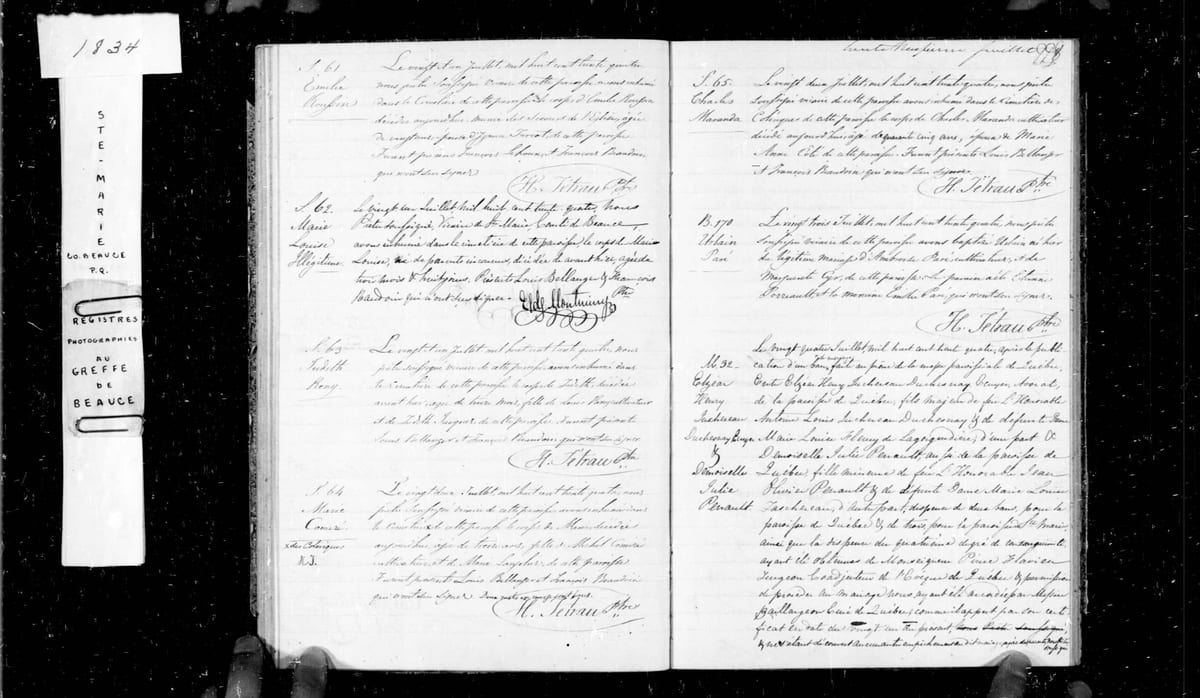 Le mariage Juchereau Duchesnay × Perrault (première vue), 1834