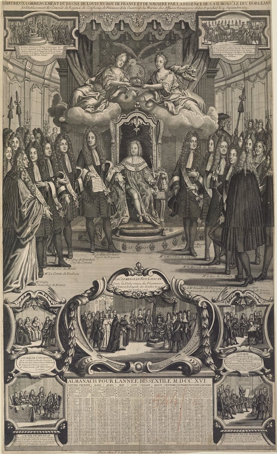 L'heureux commencement du règne de Louis XV… et l'établissement des Conseils