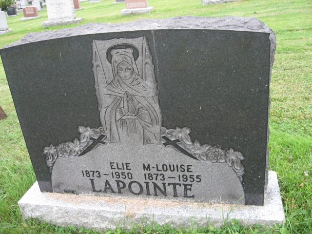 La pierre du couple Lapointe, cimetière Saint-Michel de Sherbrooke