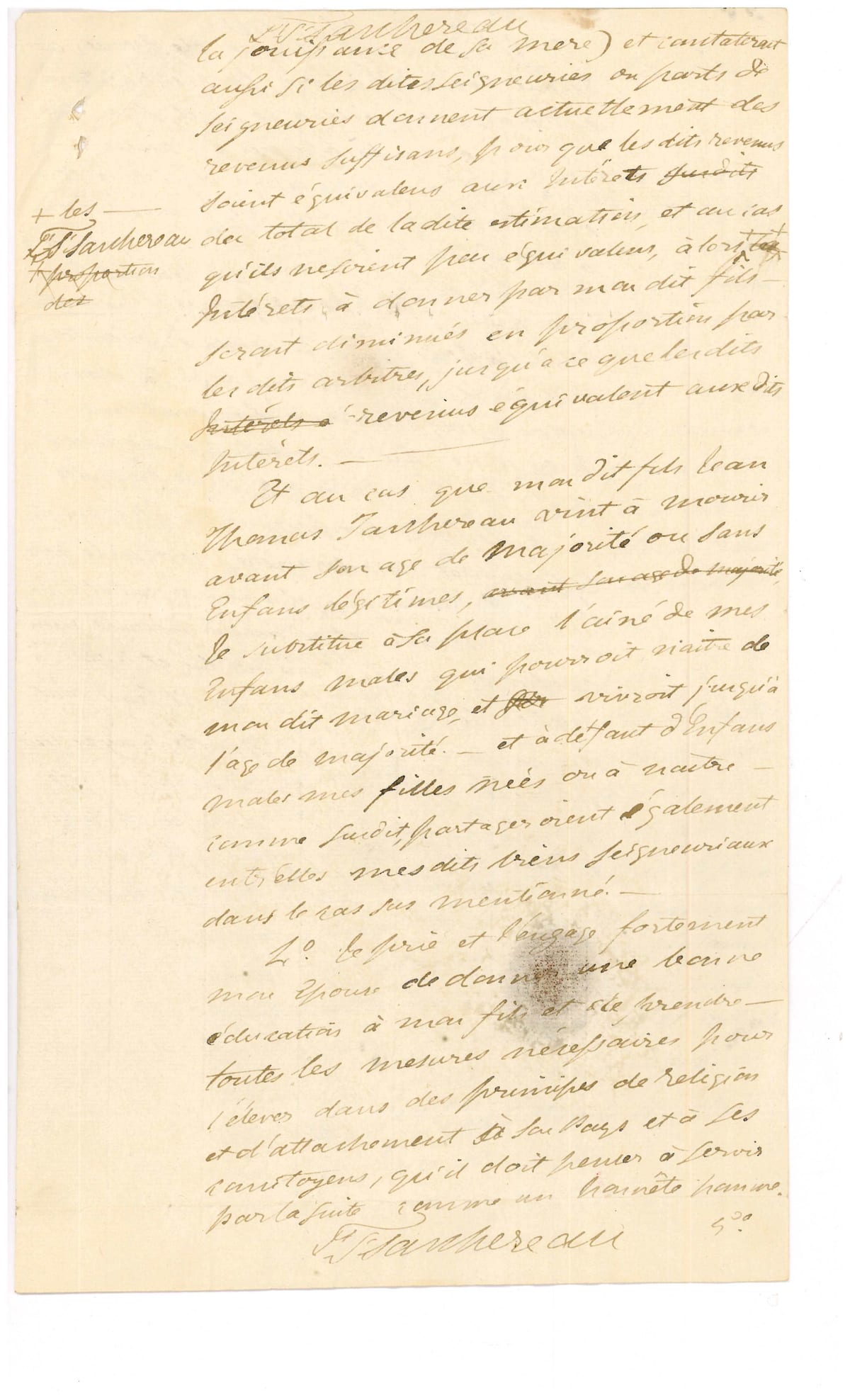 Testament olographe de Jean-Thomas Taschereau, 11 juin 1819 — original, page 3