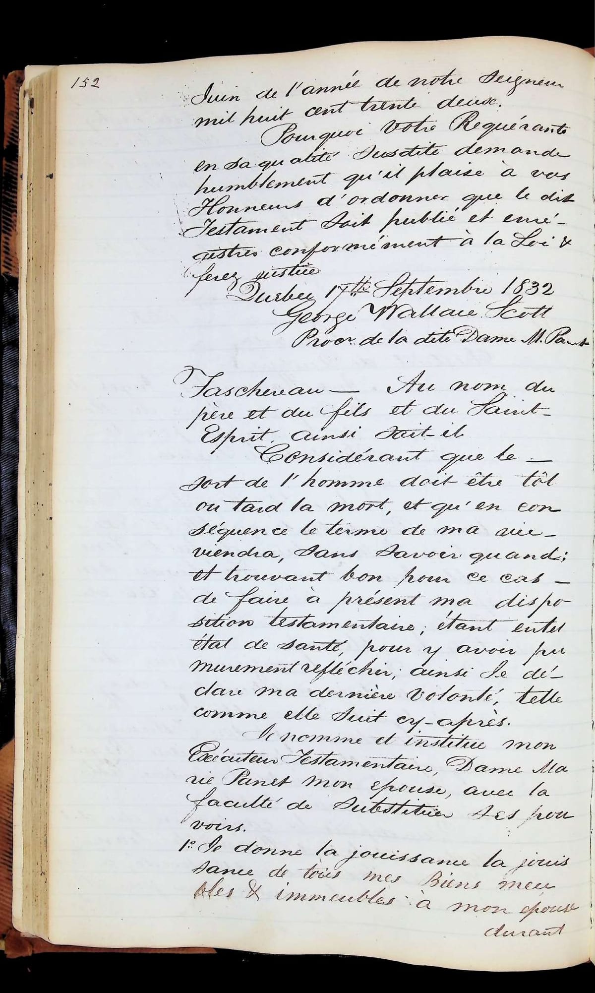 Registre des testaments olographes insinués, n° 147 — p. 152