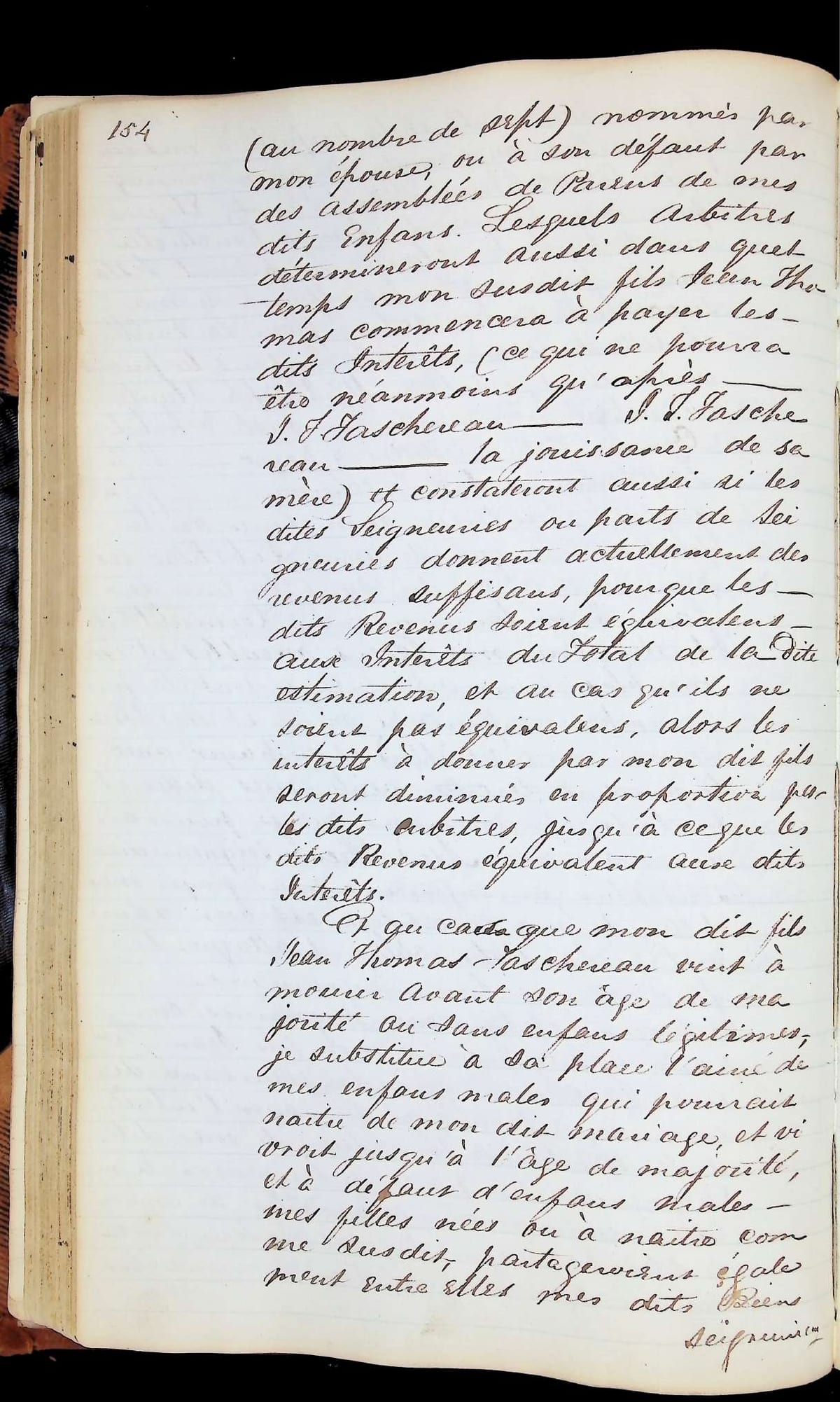 Registre des testaments olographes insinués, n° 147 — p. 154